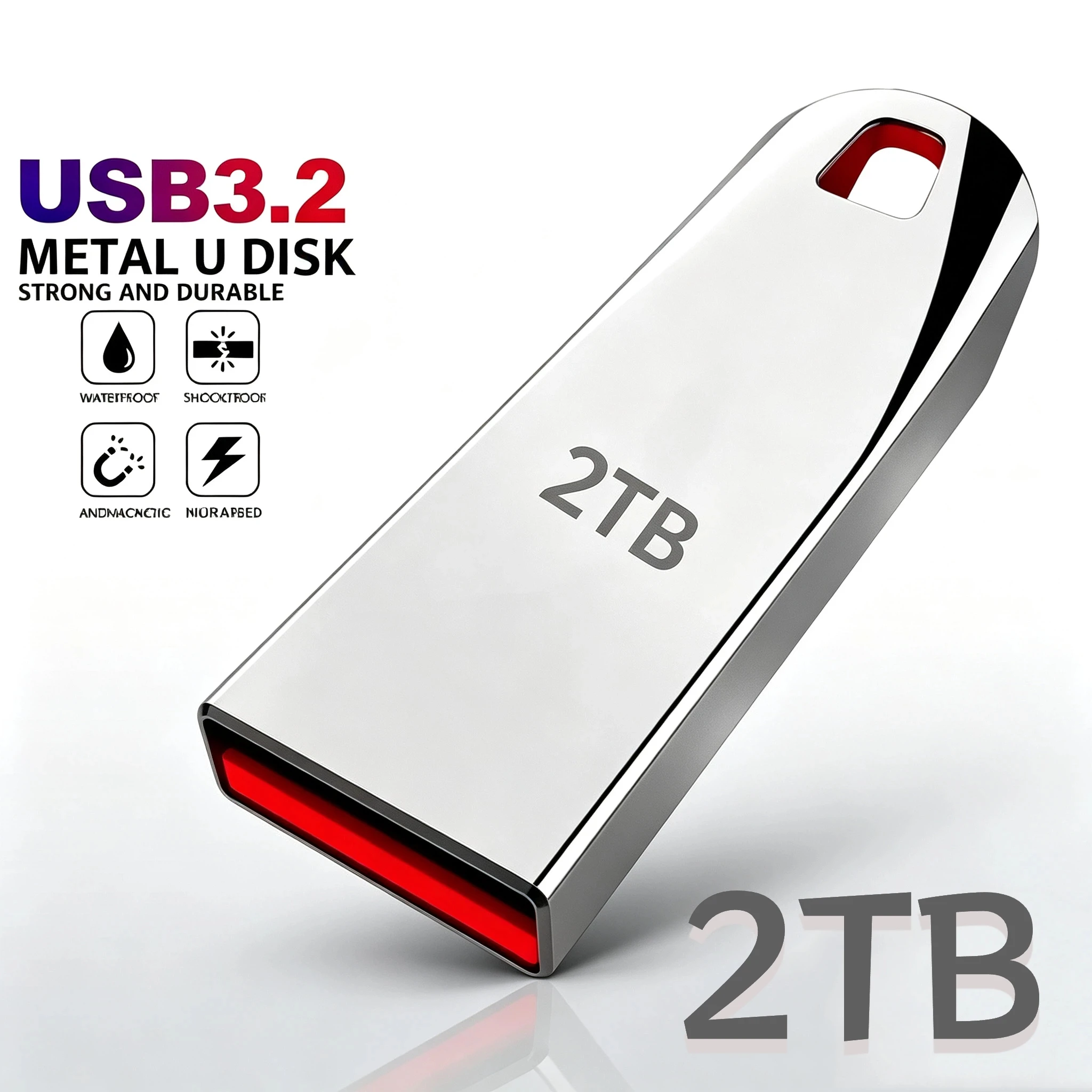 2TB USB3.2 Metal Flash Drive High Speed Pendrive Waterproof Portable USB Memory Stick 1TB 512GB 256GB for Laptop PC Car