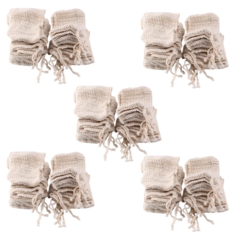 

150 Pack Natural Sisal Soap Bag Exfoliating Soap Saver Pouch Holder