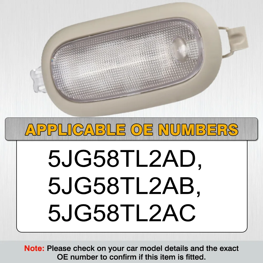 For Dodge Dakota Durango Journey Ram 1500-5500 Jeep Commander Liberty Car Roof Light Interior Dome Lamp Assembly 5JG58TL2AD view 5