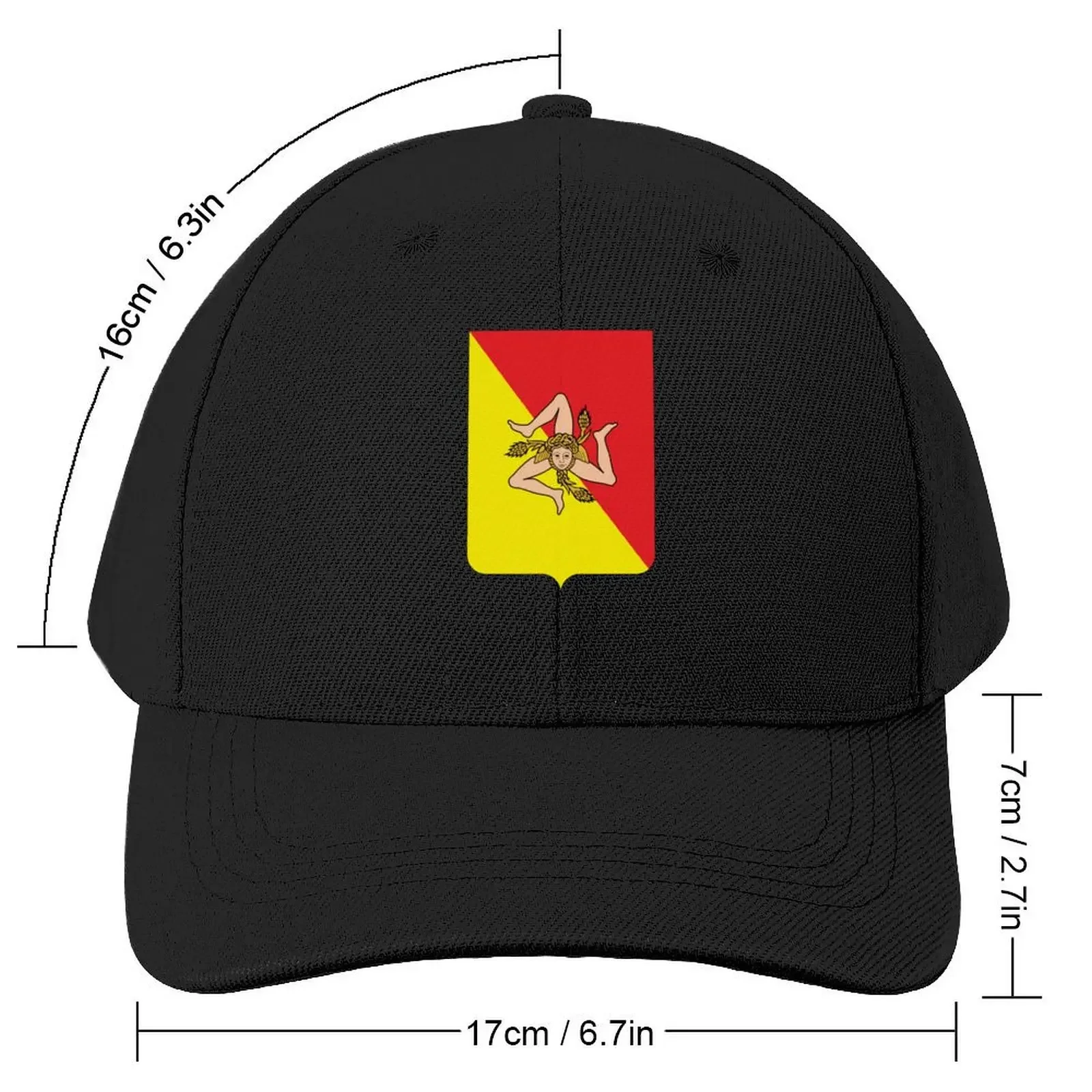 Sicily Coat of Arms Baseball Cap sun hat Snap Back Hat Hats Man Women's