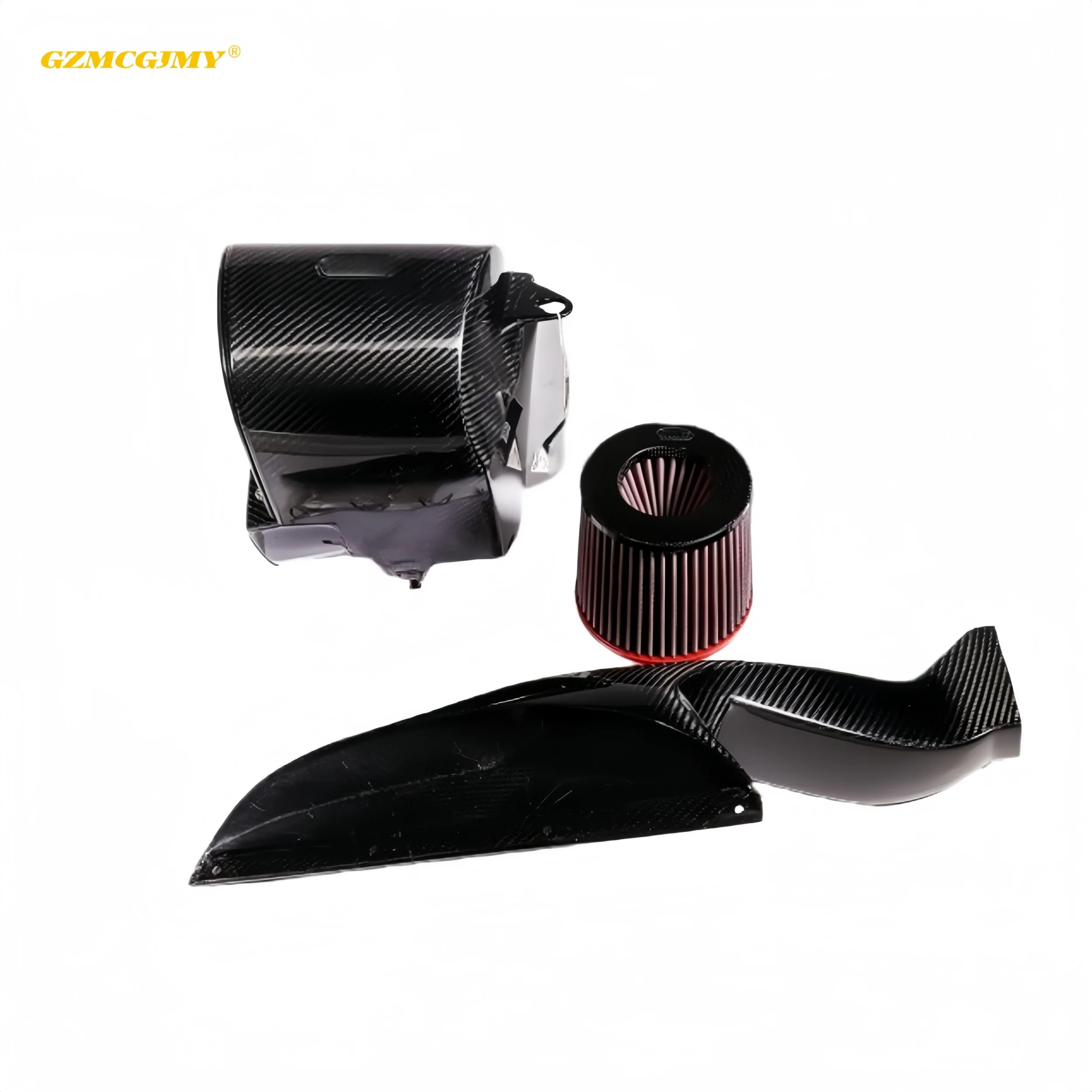 15-17 استجابة أسرع نظام مدخل ألياف الكربون الجاف الحقيقي لجاكوار XF XE XFL F-Pace 2.0T GTR أنبوب دخول الهواء من ألياف الكربون