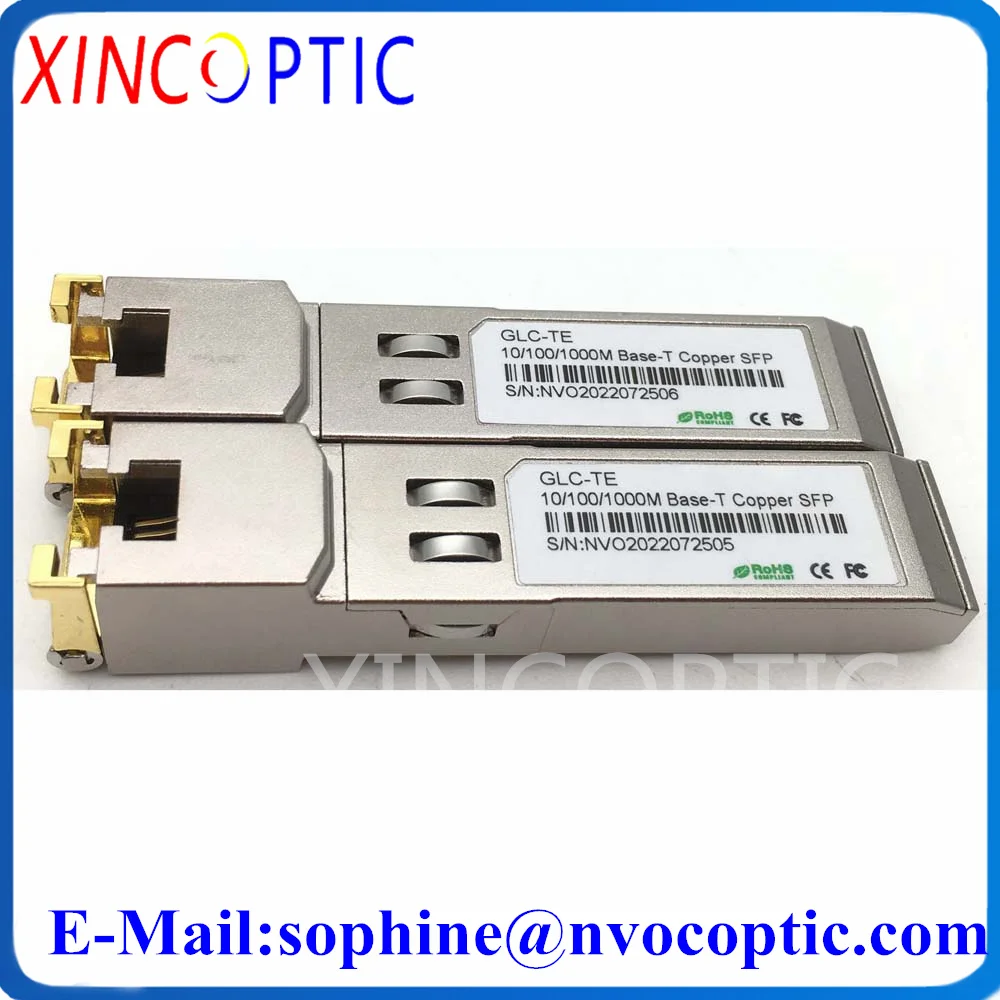 2Pcs 10/100/1000Base-T Copper GBIC Gigabit Mini Module SFP RJ45 Transceiver Compatible with All Brand Switch