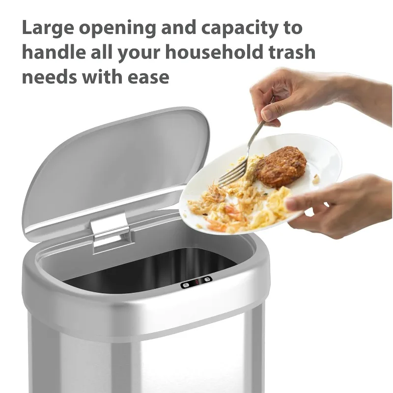 Bote de basura de cocina automático sin contacto de 21 galones con tapa, bote de basura con sensor de movimiento para cocina, sala de estar, oficina, 8