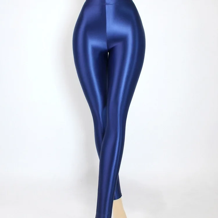 High-waist Glossy Pants for Women Oily and Silky Nine-point Leggings Yoga Dance Clothes Practice Body Shape Ballet Tights