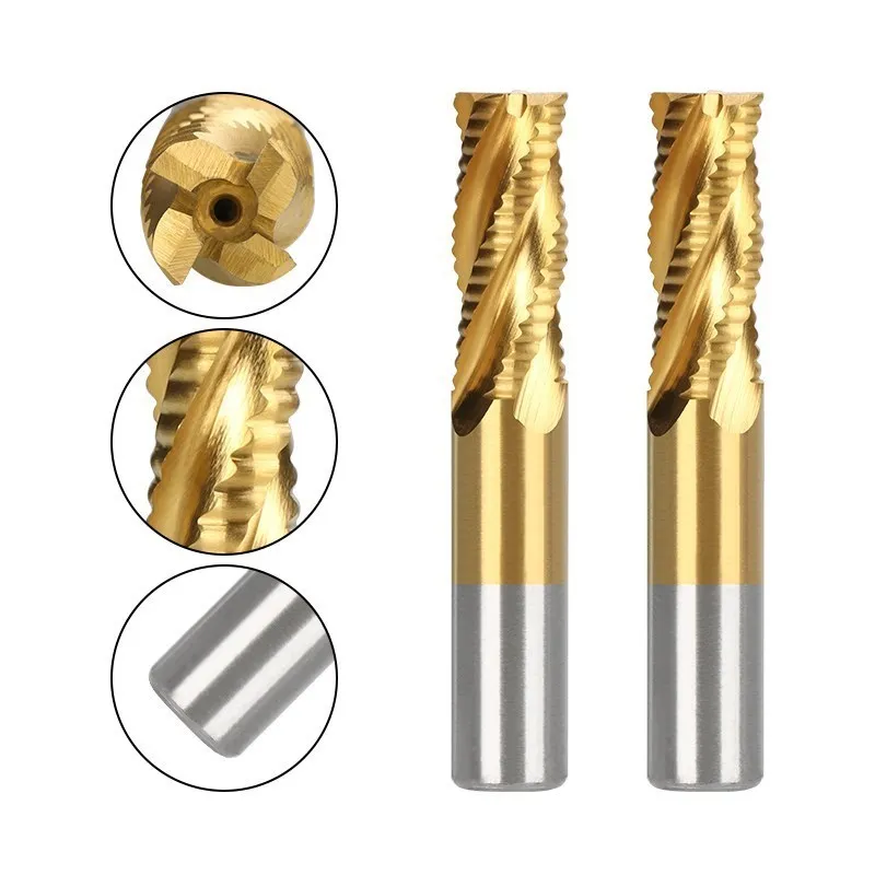 XCAN Roughing End Mill HSS Cutters 4 Flute 6 to 45mm Metal Aluminum Steel Machining Low Speed Metal Tool Milling Cutter