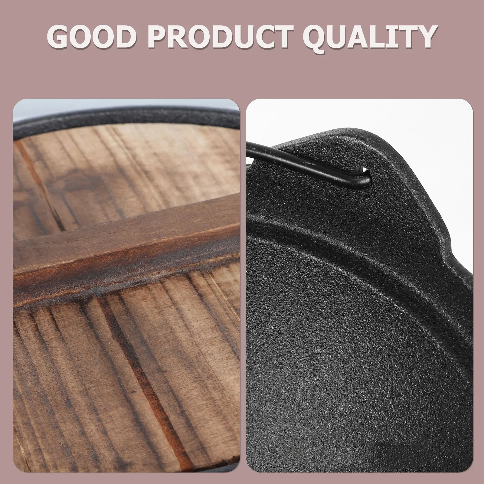 

Small Hot Pot Japanese Style Iron Hanging Pot Cedar Lid Camping Cooker Stove Portable Lightweight Outdoor Cooking Vessel