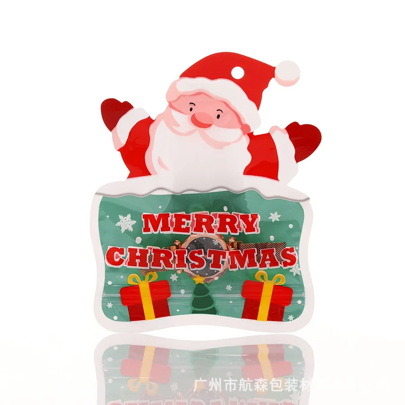 100Pcs Self-Sealing Christmas Gift Bags New Year Party Candy & Cookie Pouches Festive Cartoon Designs for Holiday Gift