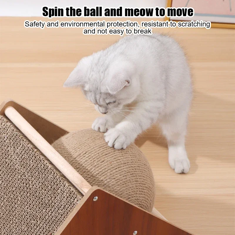 Cat Scratching Post Room Board Scratch-resistant Scratcher Pet Toy Kitten Interesting Toys Floor Funny Ball Scraper Accessories