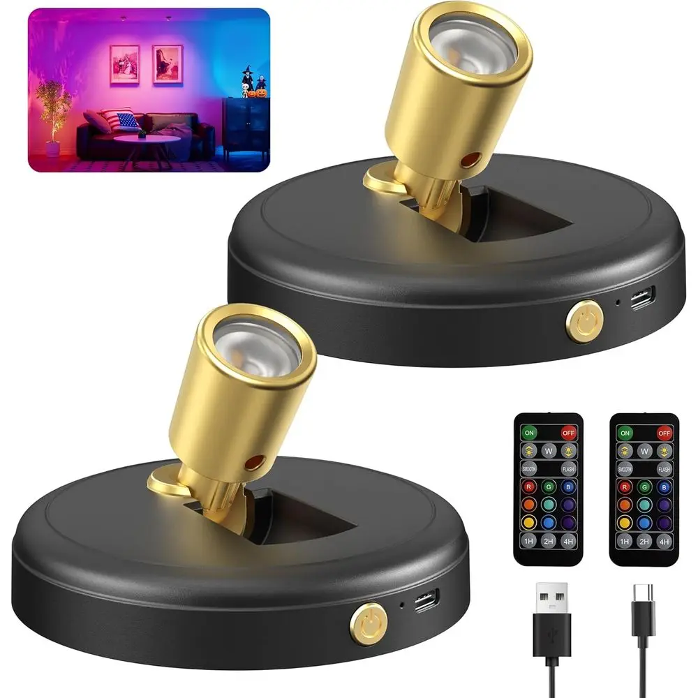 

Spot Lights Indoor RGB Spotlight: Rechargeable Color Changing WirelUplights Indoor - Plants Tree Artwork el Picture Display Acce