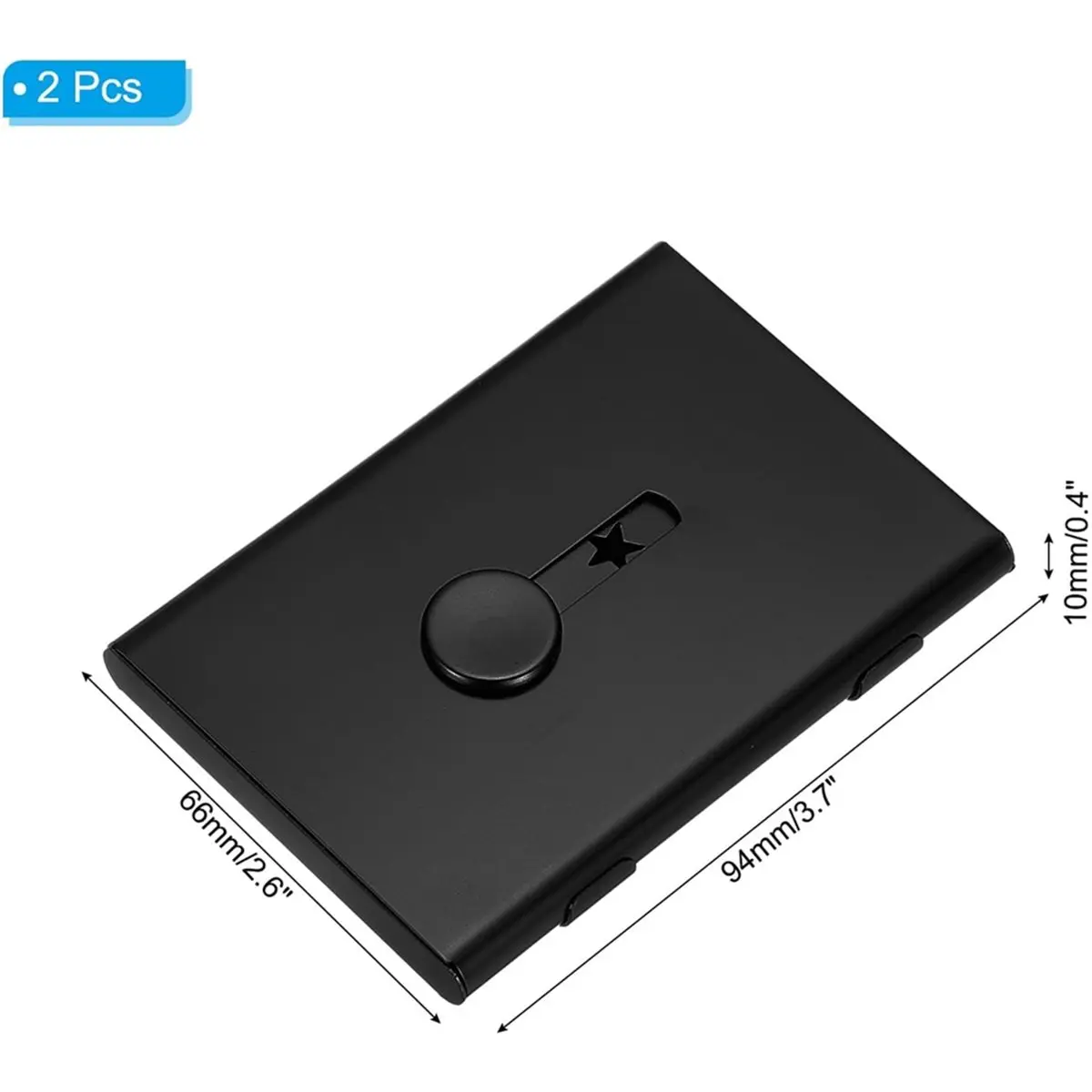 2 Pcs Business Card Holder, Thumb Drive Business Card Holder Portable Alloy Slide Out Card Case