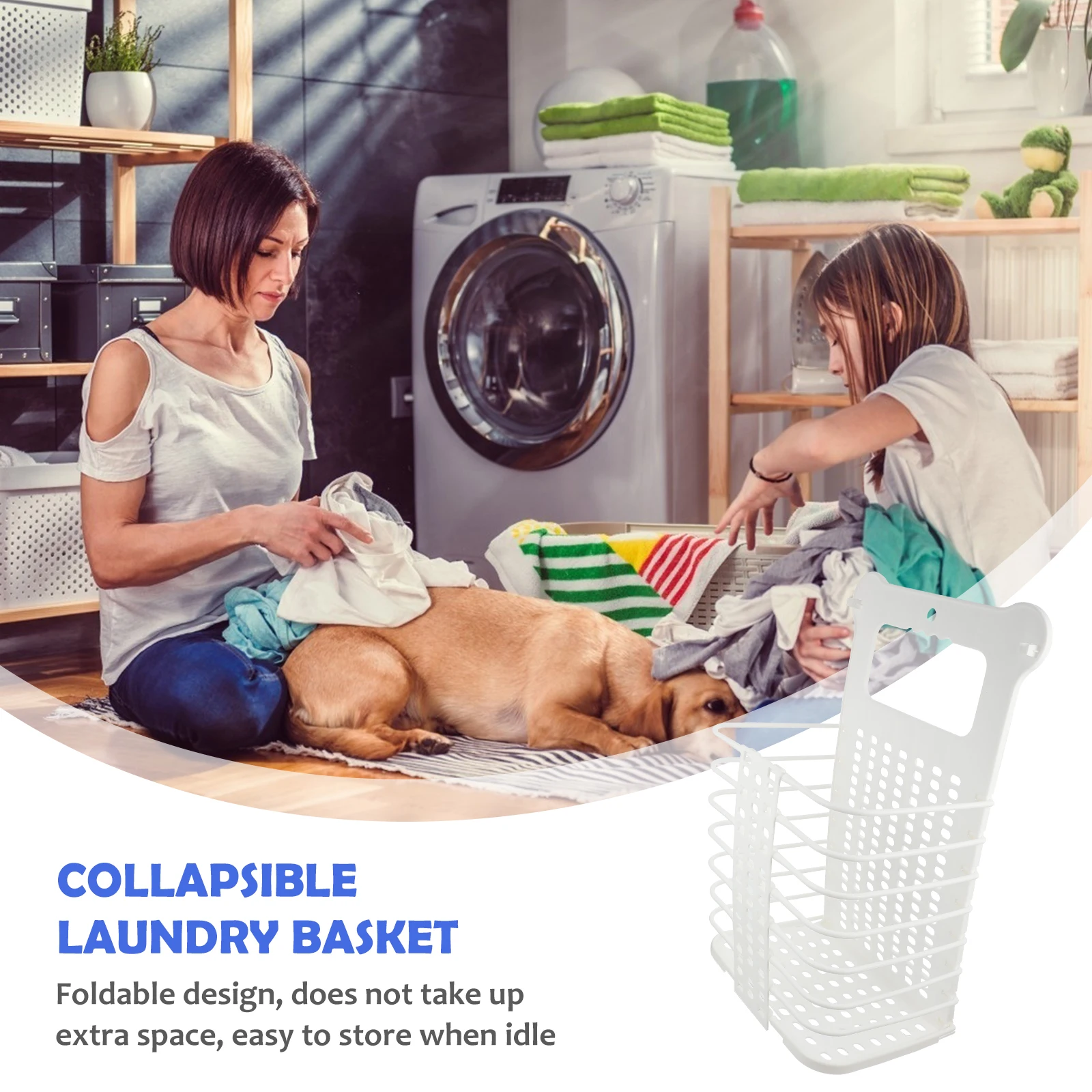 

Wall Hanging Storage Basket PP Material Foldable Design Bathroom Clothes Laundry Mesh Grid Clean Hygienic