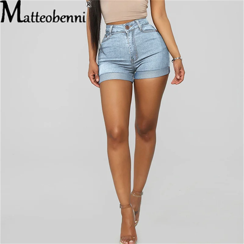 Sexy hohe Taille Crimp ing Hip Lift Frauen kurze Jeans Sommer Mode Stretch Denim Shorts neue lässige Push-up Vintage Street Shorts – Detail 6