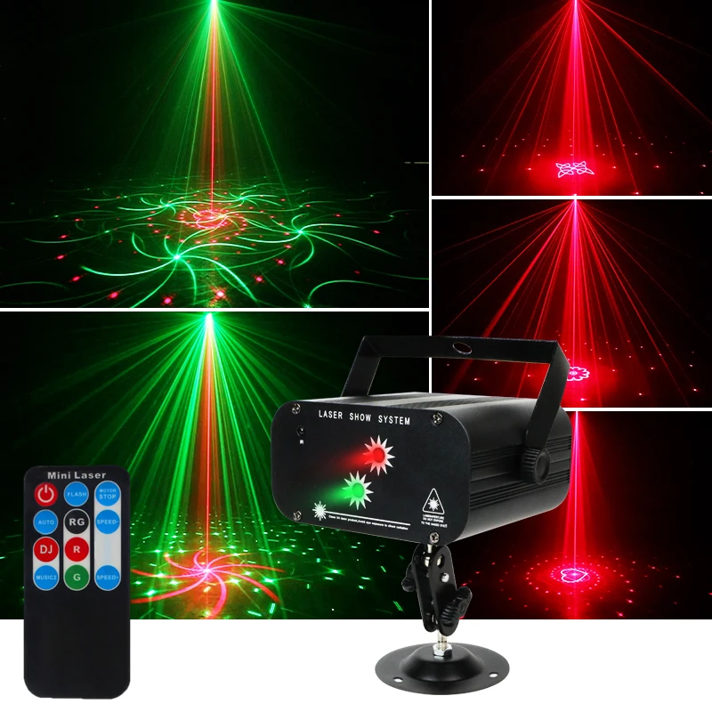 

HCWE 2 отверстия 48 моделей лазерный DJ стробоскоп звуковая активация сценический свет дискотека DJ вечерние огни КТВ проектор эффект цветной фу