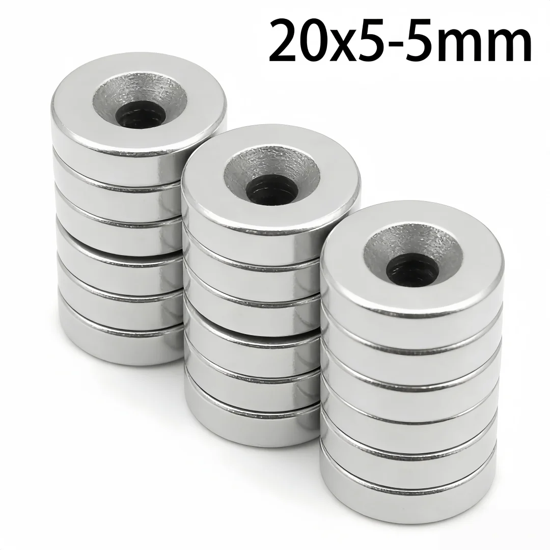20x5-5mm Round Magnet 25*5-5mm Super Powerful Small Magnetic Disc 20x5mm Hole 5mm For Home Refrigerators, Offices DIY