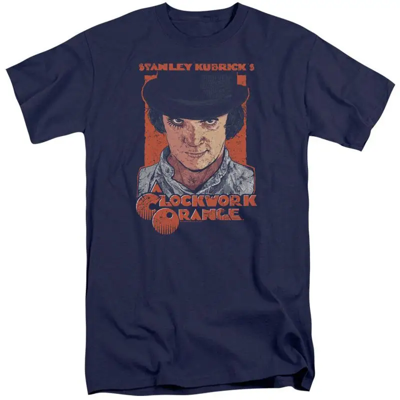 

Футболка A Clockwork Orange Sinister Stare, лицензированный фильм ужасов, темно-синяя