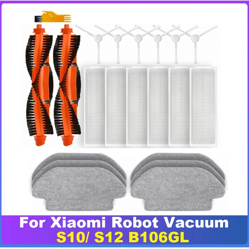 21PCS Vacuum Replacement Spare Parts Main Side Brush For Xiaomi Robot Vacuum S10/ S12 B106GL