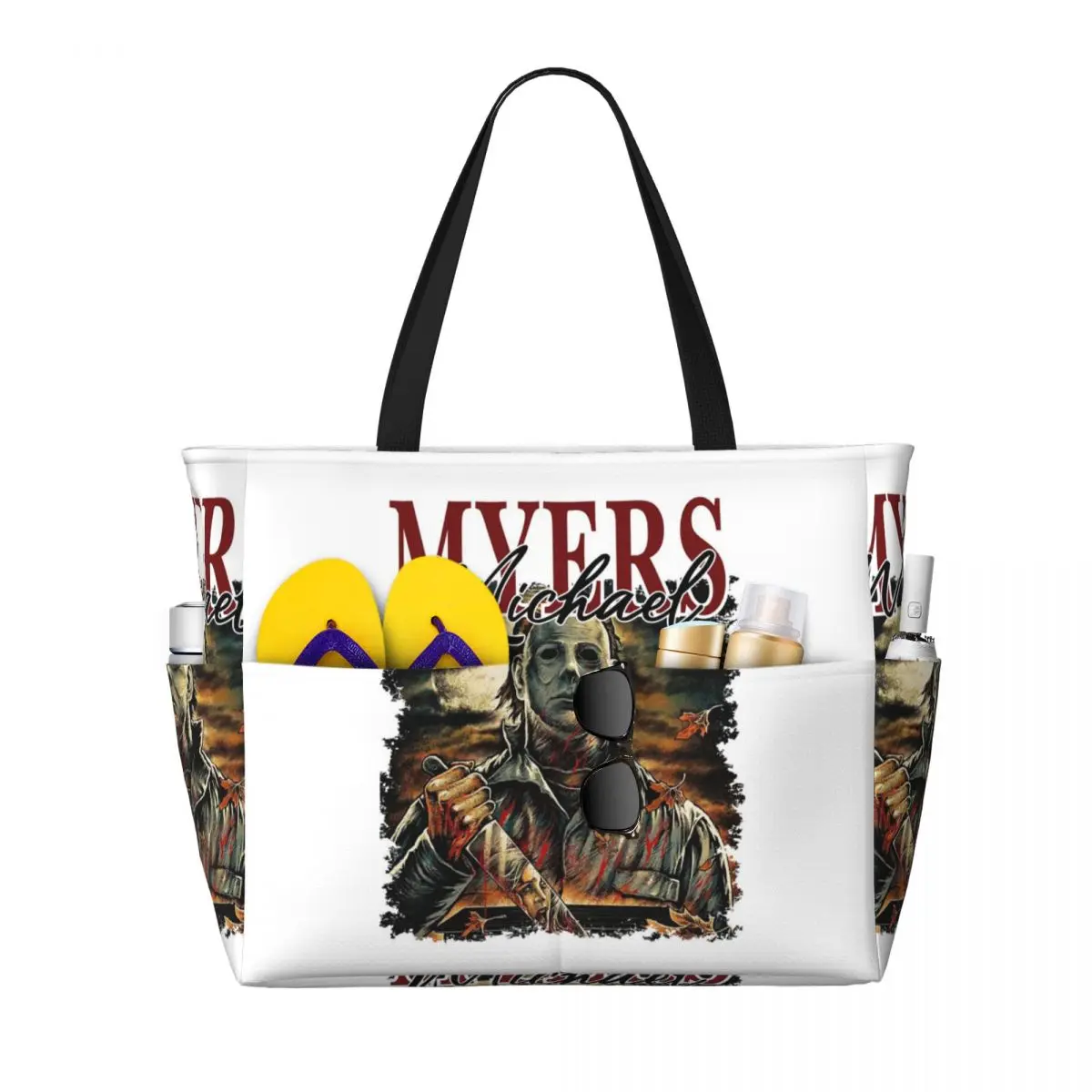 Michael Myers Beach Tote Bag Sport Gym Yoga Duffle Large Tote Bag Women Travel Bag Fitness bag
