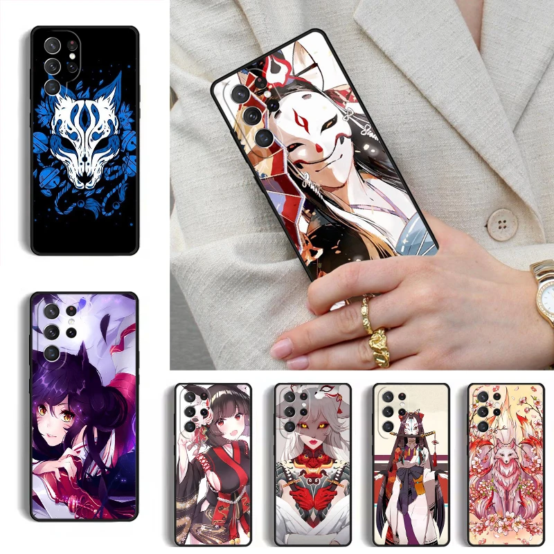 Japanese Style Anime Fox Phone Case for Samsung Galaxy S26 S25 Ultra S24 S23 S22 S21 Plus Note 10 Bumper Cover