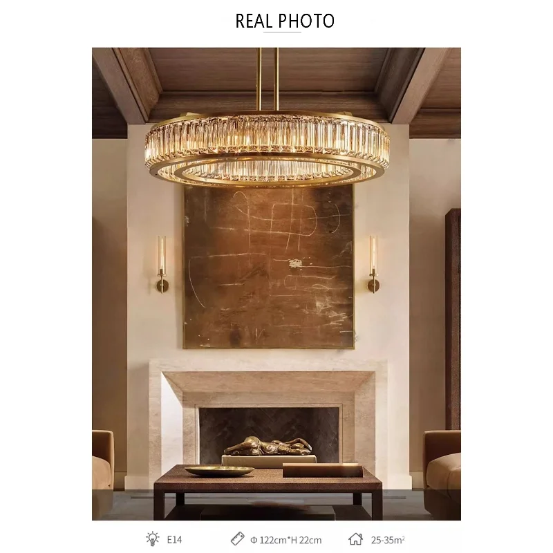 

European Luxury Crystal Chandelier Black Roung Hanging Lamps over Living Room Home Appliance Lustres Lamparas Villa Lighitng