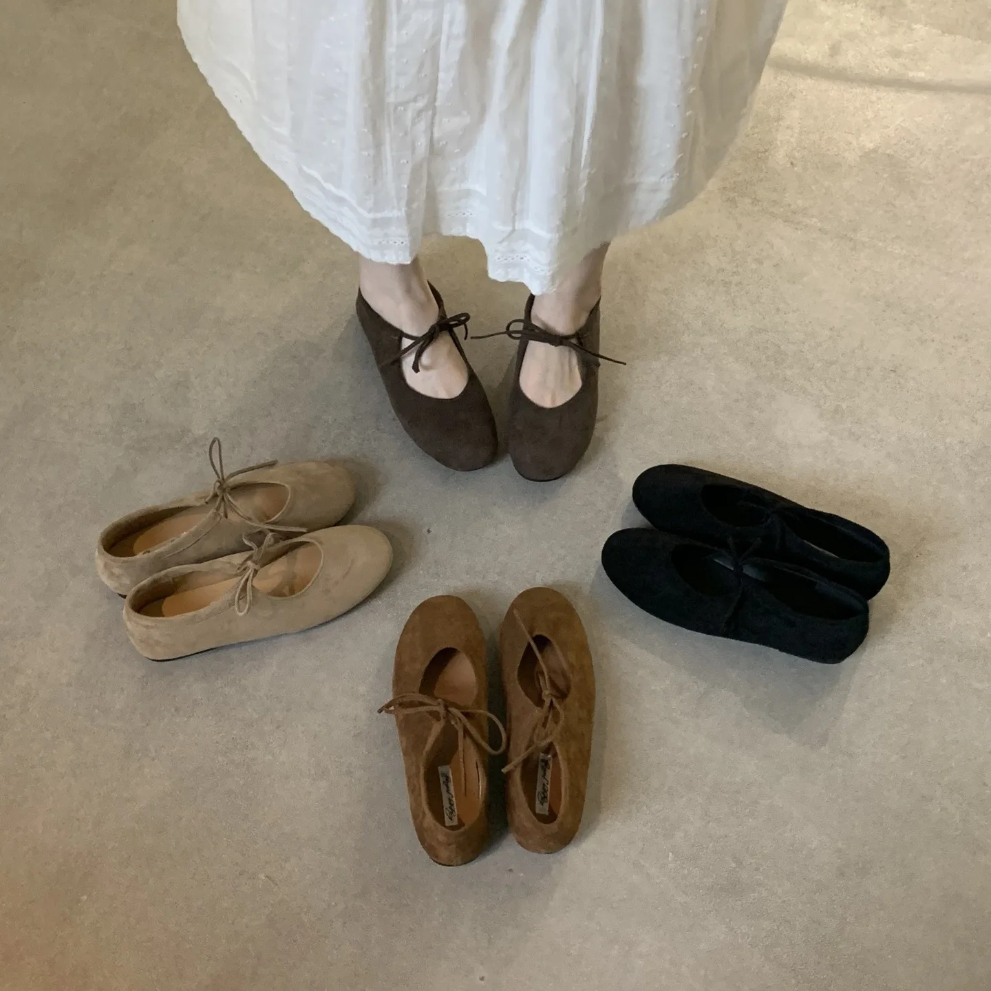 

Women’s Flat Shoes Shallow Lace Up Bow Soft Soled Casual Shoes Lightweight and Breathable Mary Jane Shoes zapatos de mujer
