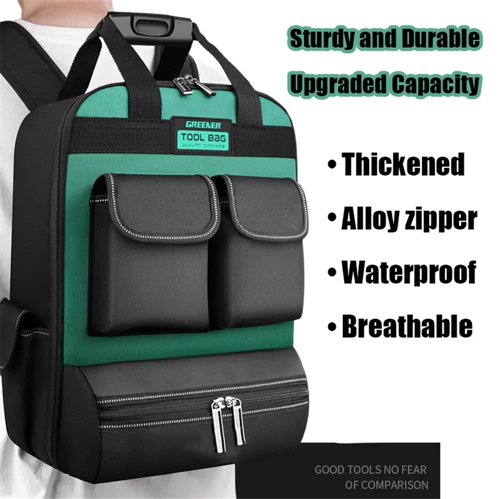 

Electricians Repair Tool Bag Mens Shoulder Backpack Multifunction Maintenance Canvas Suitcase Durable Portable Carpenter Pouch