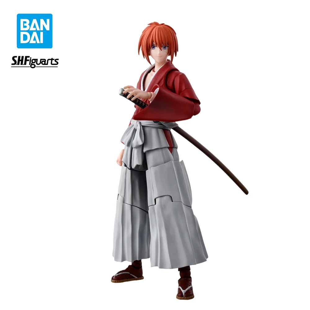 

Оригинальные фигурки героев мультфильма BANDAI SHF Rurouni Kenshin HIMURA KENSHIN из ПВХ, фигурки героев аниме, модели игрушек