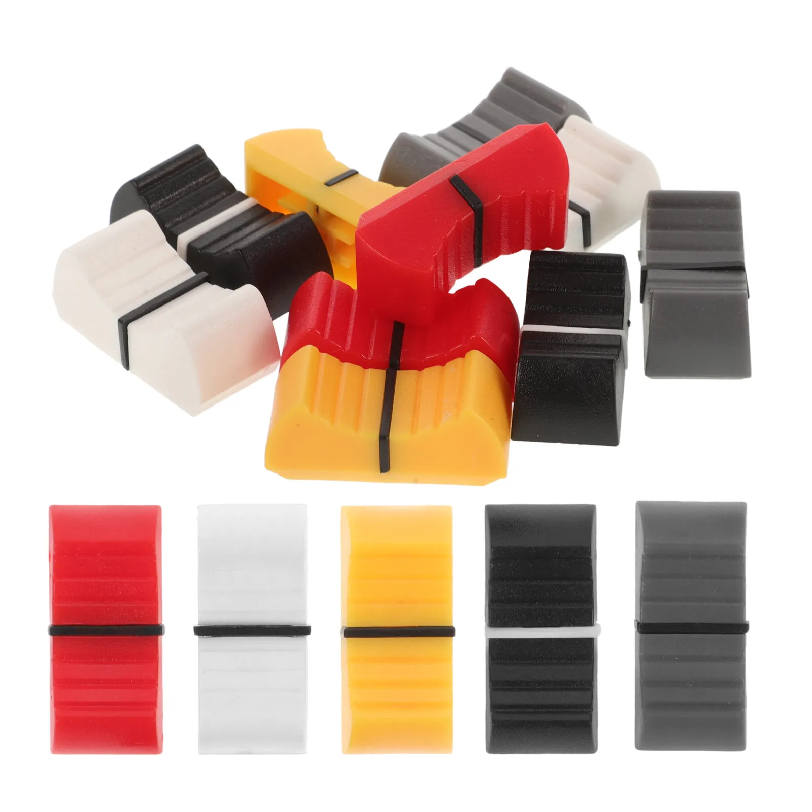 50Pcs Audio Mixer Slide Button Caps Plastic Fader Knobs Replacement for Dj Equipment Turntable Console Mixing Desk Smooth