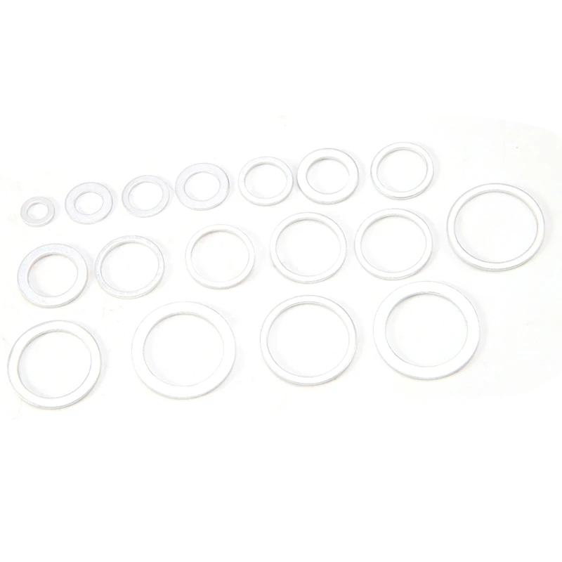 450Pcs Aluminum Gasket Aluminum Flat Washer Aluminum Sealing Ring Combination