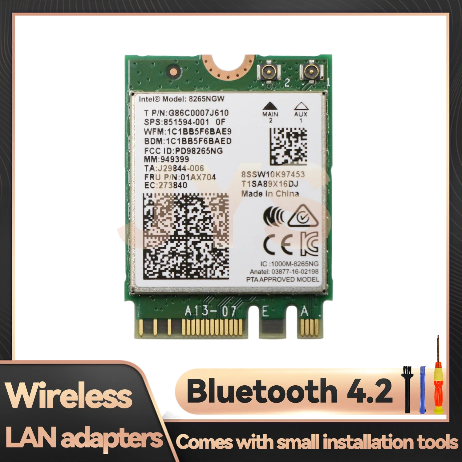 

Suitable for Lenovo Thinkpad X1 Yoga 3rd/V510-15IKB/V510-14IKB laptops with built-in wireless network card 8265 NV M2 01AX704