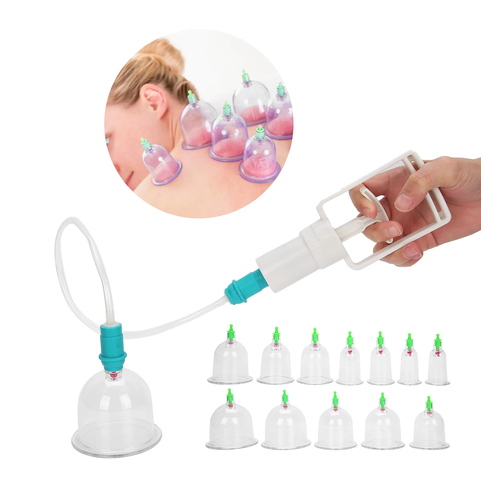 12Pcs Cupping Therapy Set Body Therapy Massage Cupping Household Vacuum Suction Cupping Device Set Healthy Care Massage Cupping