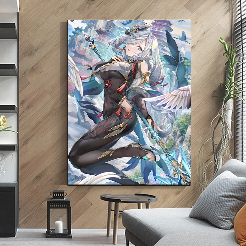 Animal 5D Mosaic Diamond Painting Genshin Impact Beautiful and Lovely Girl Full Diamond Mosaic DIY Cross Stitch Home Decor