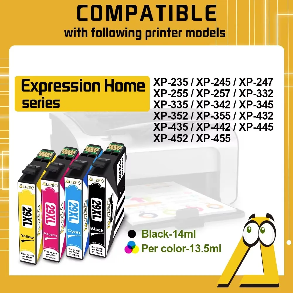T2991 29XL Ink Cartridge Compatible For Epson T29XL XP-255 XP-257 XP-332 XP-335 XP-342 XP-345 XP-352 XP-355 432 XP-435 Printer