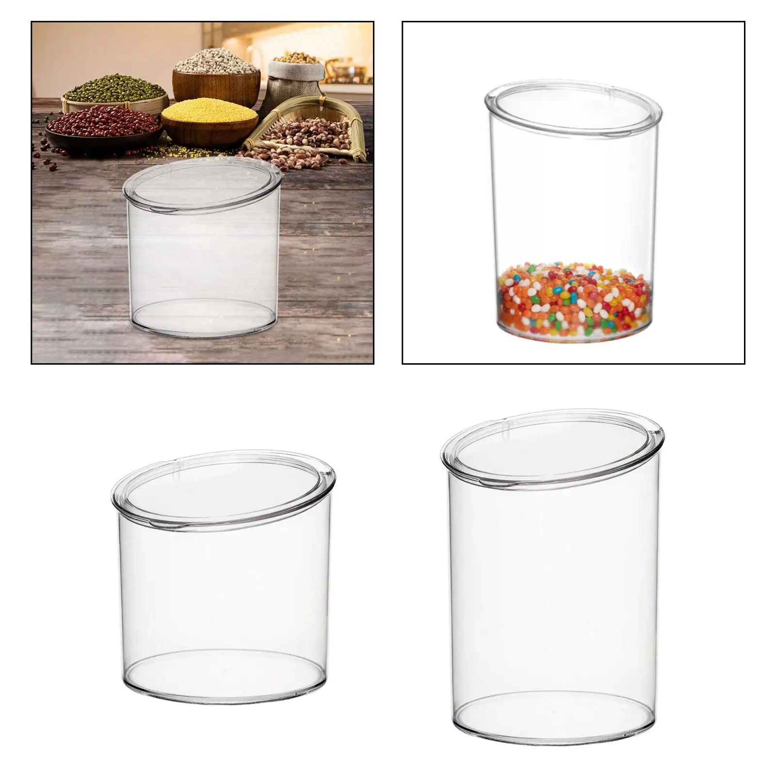 Airtight Food Storage Container Keeps Food Fresh Dry Round Snack Cereal Container Kitchen Organizer for Kitchen Restaurants Home