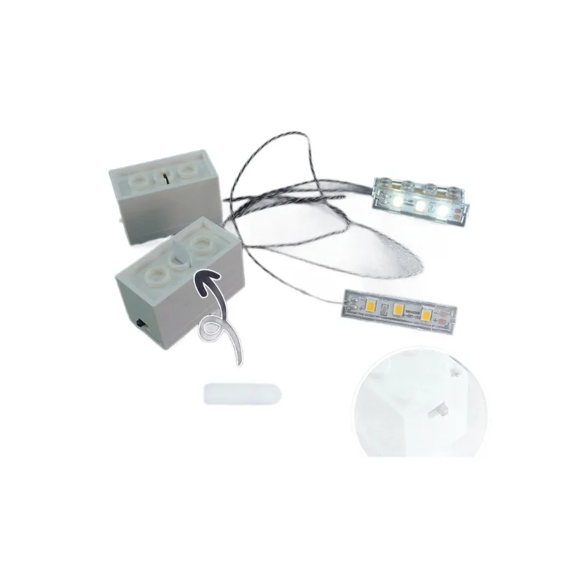 2X4 Small Particle Block Lights LED Accessories String Lights Decorative Lighting Parts Street View Accessories (10pcs)