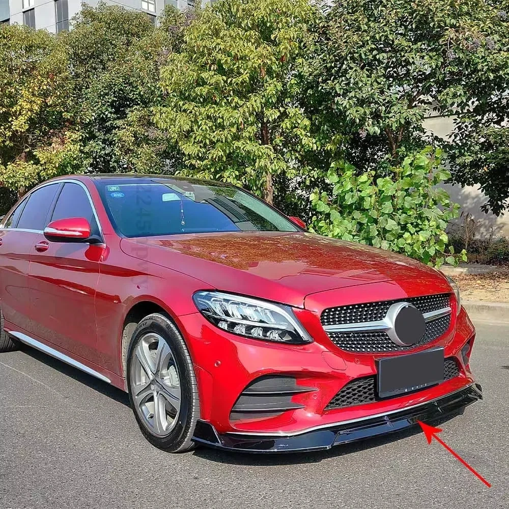 

Front bumper lip and chin accessories Mercedes Benz C W205 2019 2020 2021 Decorative styling improvement Diverter body kit