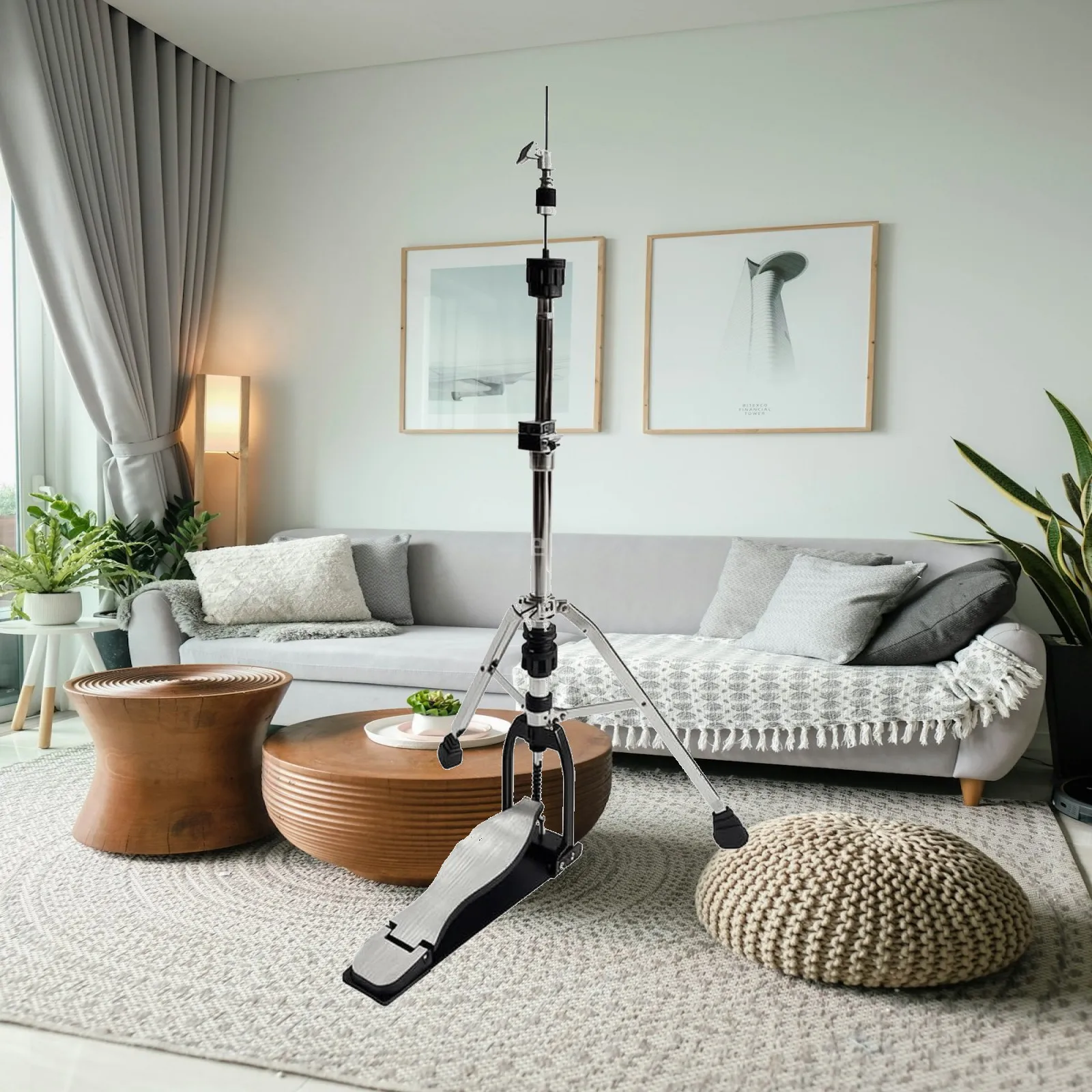 Hi Hat Cymbal Stand with Rotating Tension Knobs Drum Hardware for Percussion Box Practice Pad Drum Kit