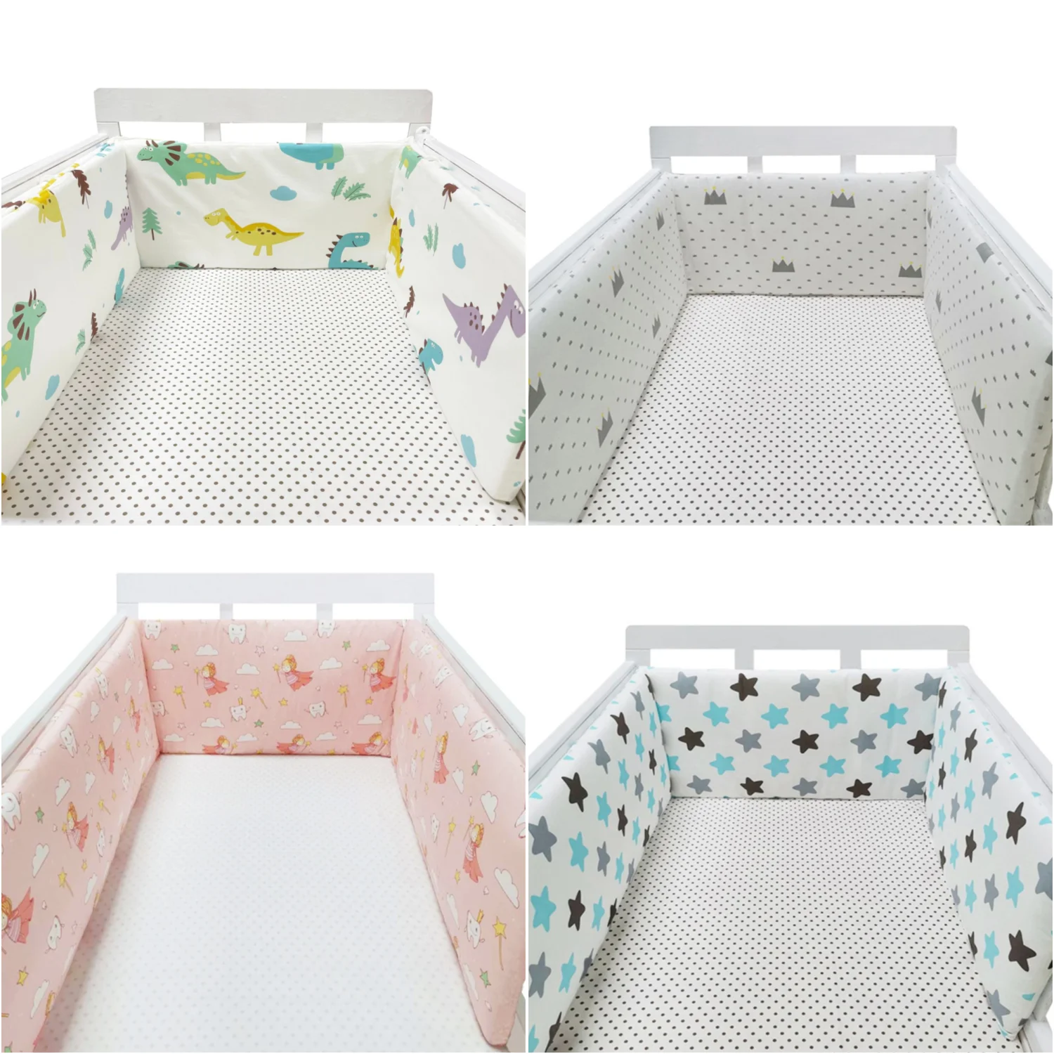 200*30cm Nordic Cot Protector Crib Bumper Pads Cradle Anti-collision Detachable Fence Crib Bedding Rail With Zipper