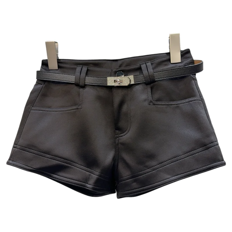 Pantalon à jambes droites tendance pour femmes, coupe cintrée, décontracté, avec ceinture fine, en soie et coton, longueur t-quarts