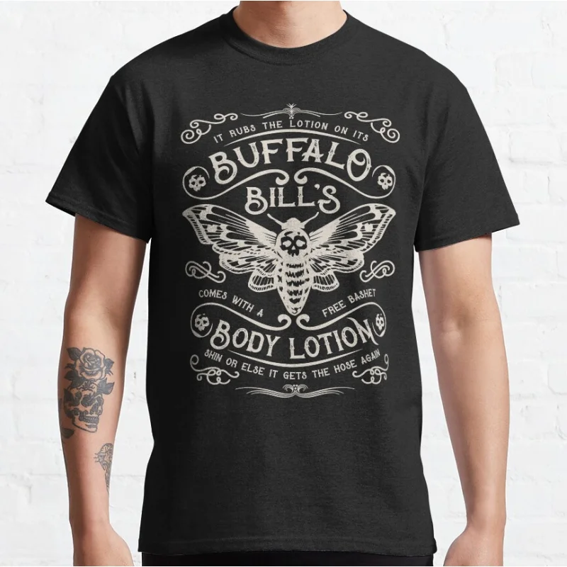 

Buffalo Bills Body Lotion Horror moive The Silence of the Lambs scary film hannibal serial killer Graphic T Shirts large size