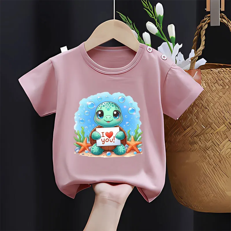 Turtle vacation surfing animals Transfers For Clothing Stickers Cartoon Animal Thermal Heat Transfer For Kids Clothes Print