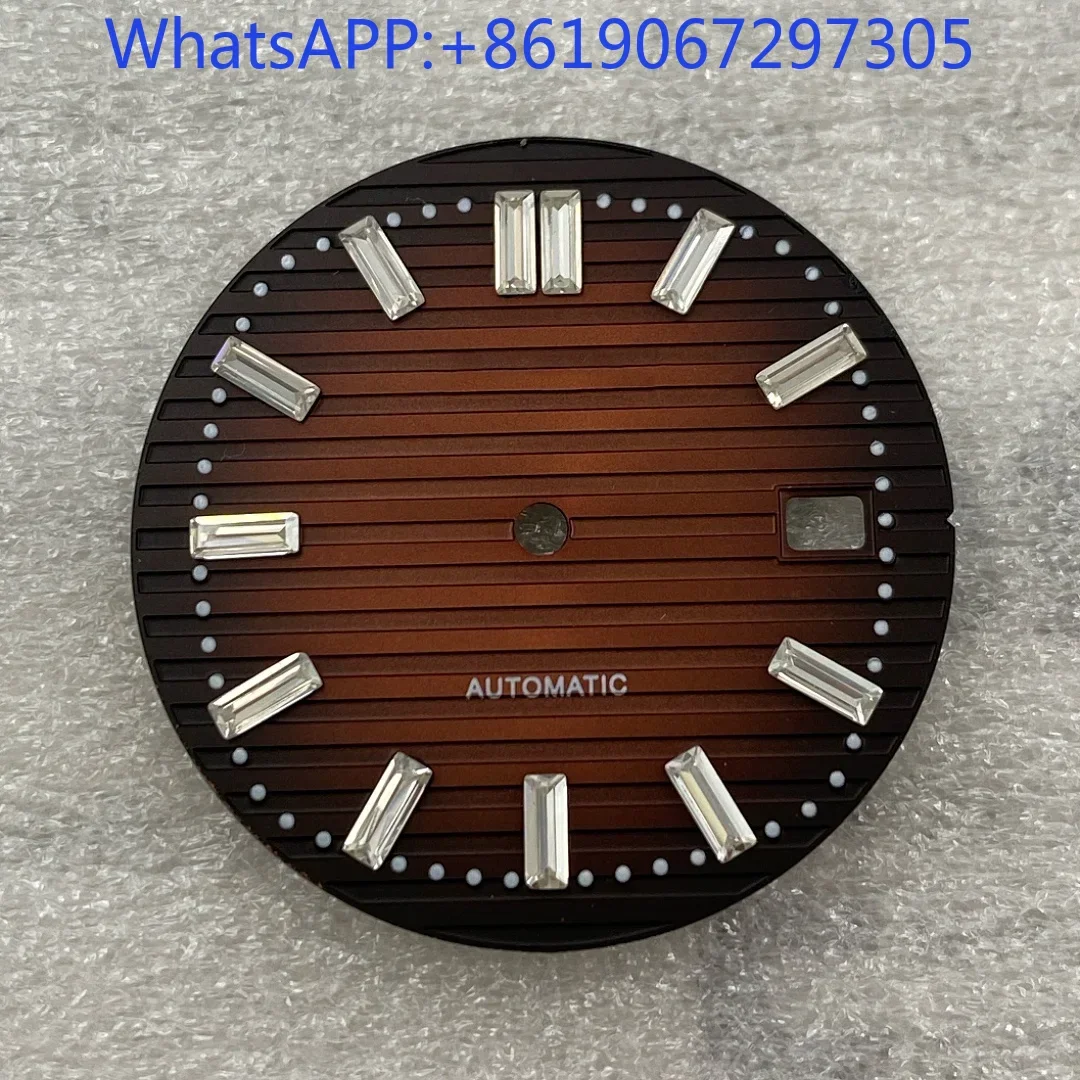 قرص ساعة ماسي عربي مناسب لساعة حركة NH38 وإكسسوارات عصرية بخطوط أفقية وأجزاء قرص الرجل الملمس