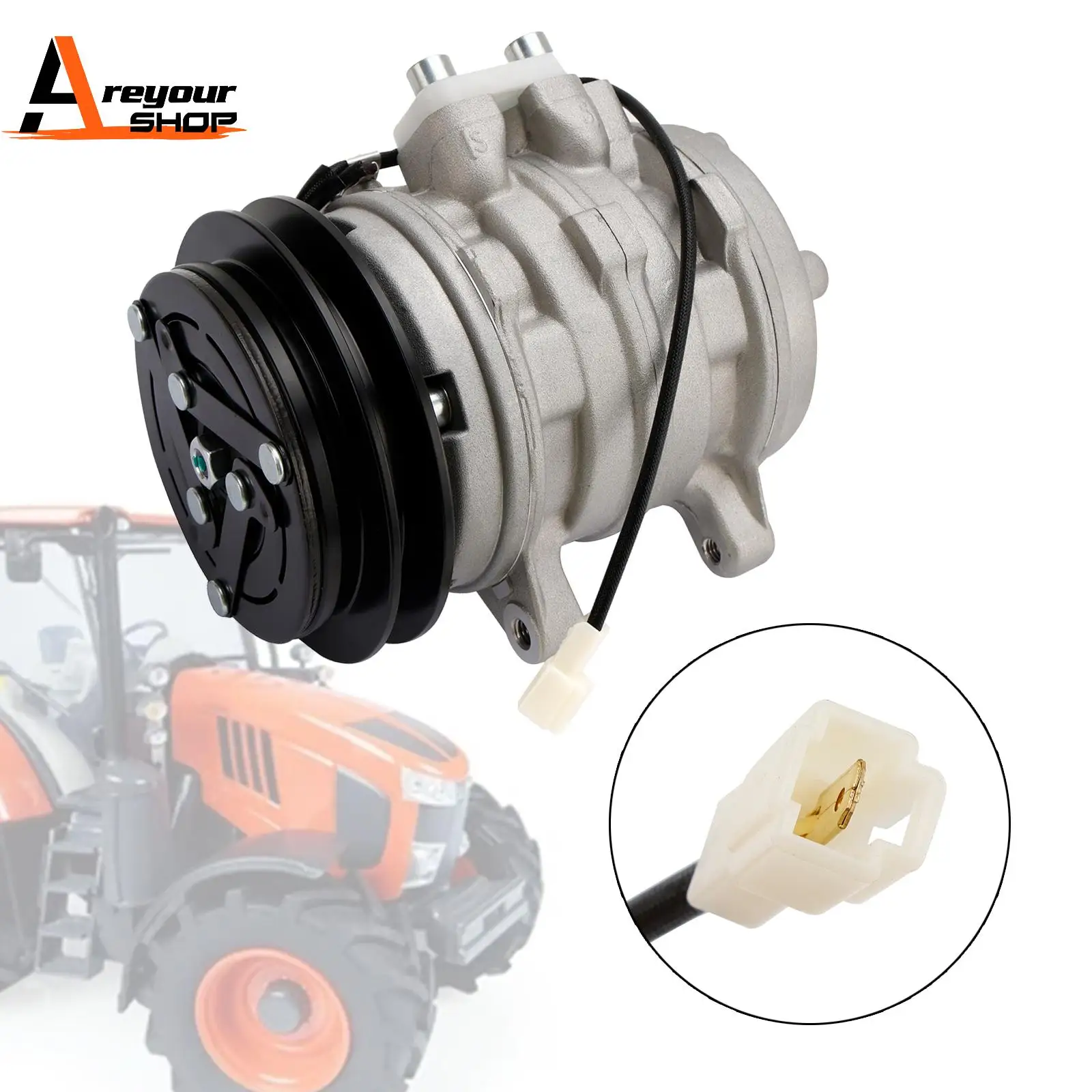 

Areyourshop 447200-7443 A/C Compressor for Kubota Tractor M4900 M5700 M6800 M8200 M9000