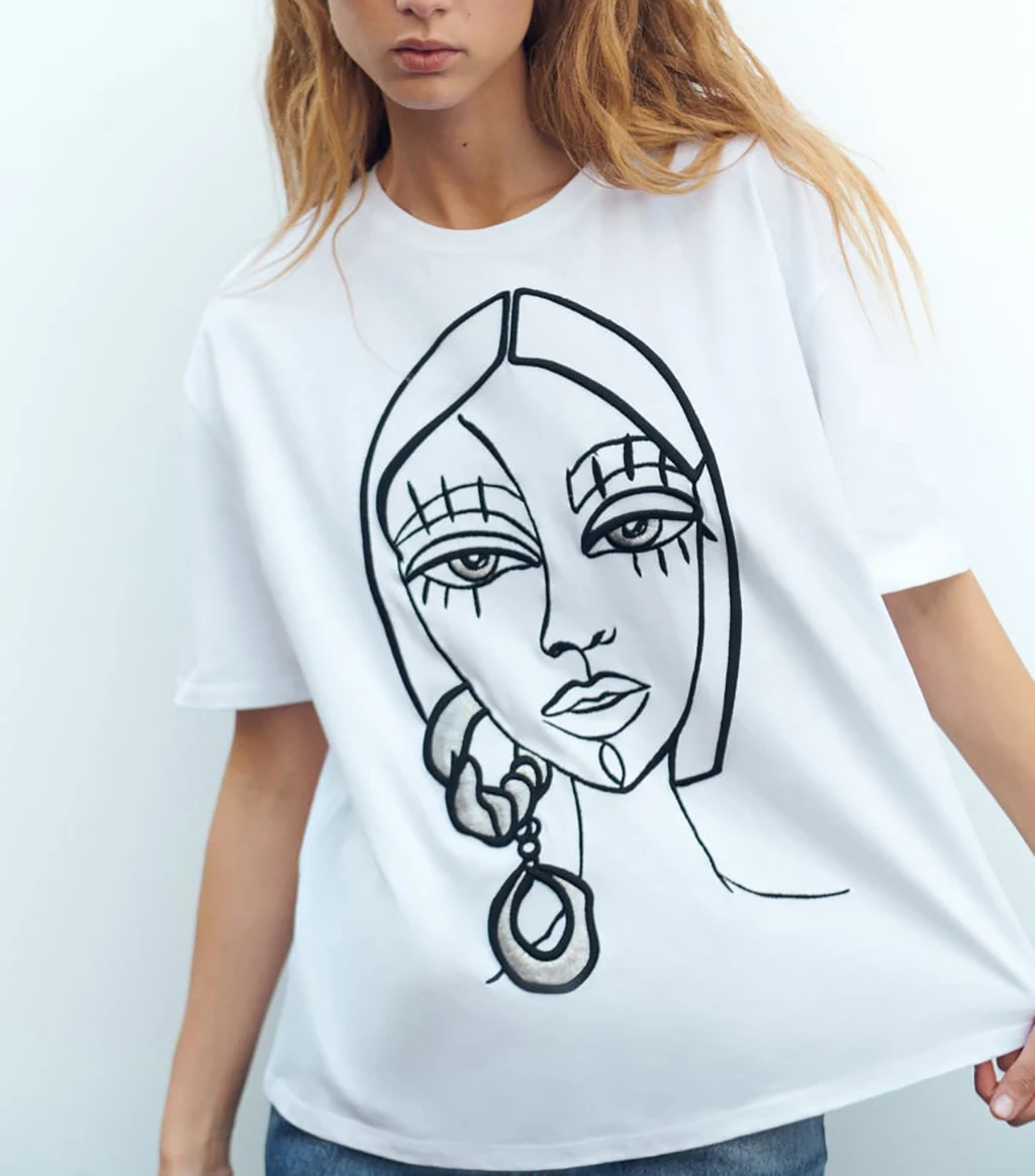 Summer T-Shirts Women Cartoon Funny Fashion Clothing Graphic TShirt Top Lady Print Female Scrawl Graffiti Tee Mujer