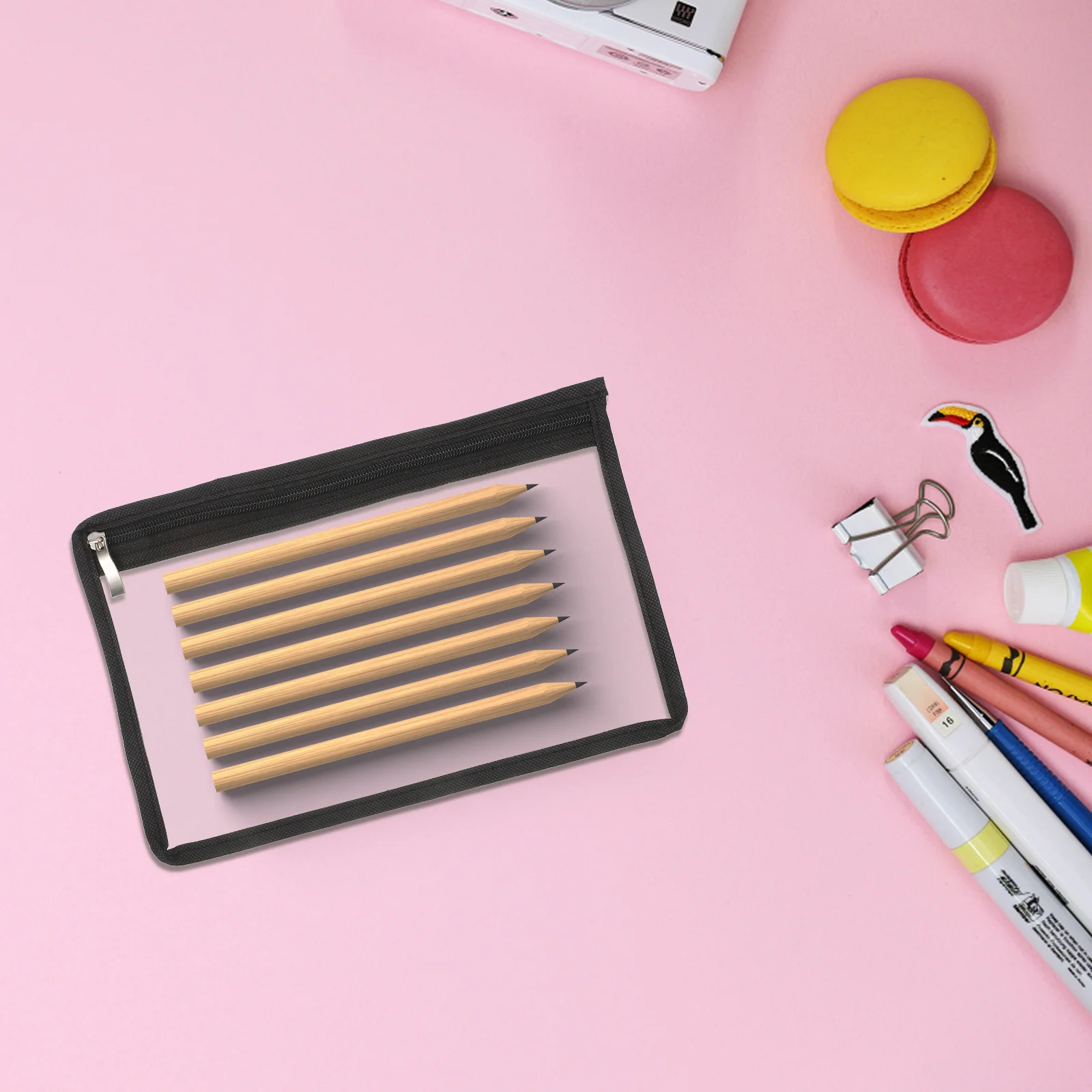 

8Pcs Transparent Clear Pencil Pouches Zipper Bags Waterproof Organizer for Travel Makeup Office Document Storage