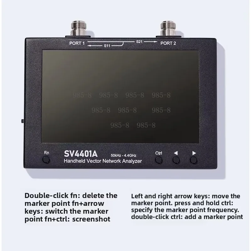 7 Inch Large Screen Vector Network Analyzer, 50KHz-4.4GHz SV4401A VNA with S11/S21/SWR Test for Ham Radio HF/VHF/UHF