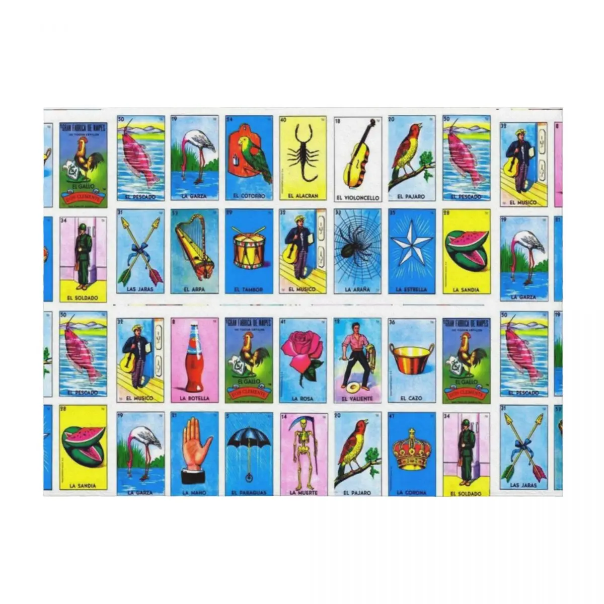 

Lottery / Mexican Bingo Throw Blanket Fashion Sofas Multi-Purpose manga Soft Beds Blankets