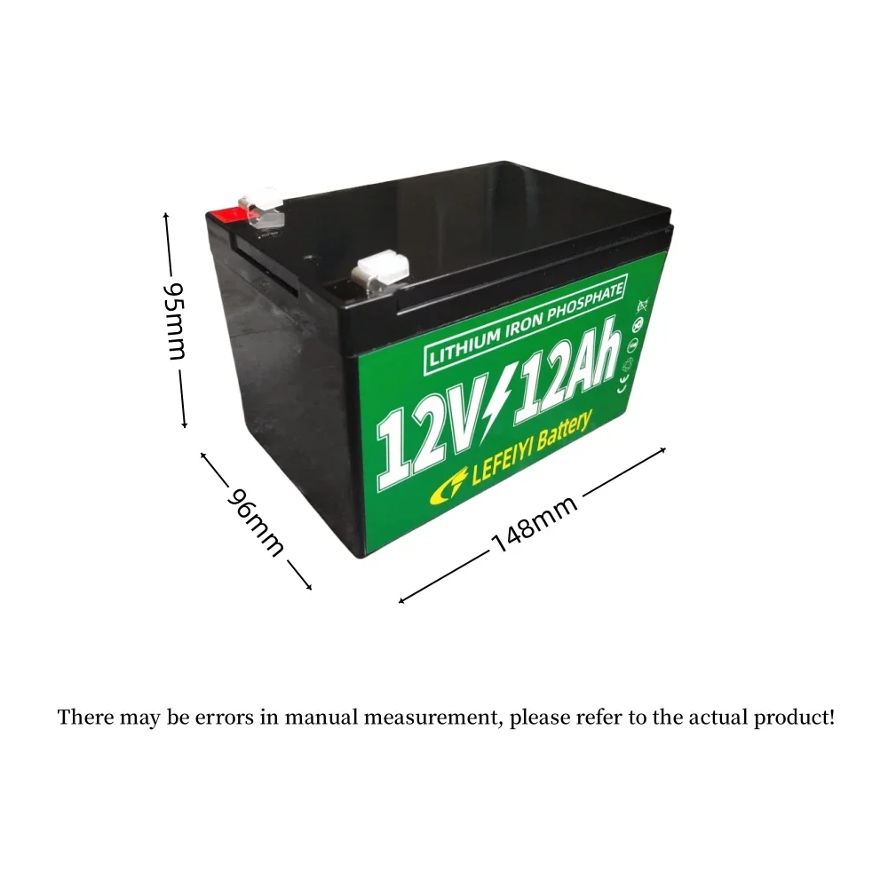 Bateria recarregável para a fonte de alimentação de veículos elétricos, luzes de rua solares e outros equipamentos, LiFePO4, 12V, 12Ah