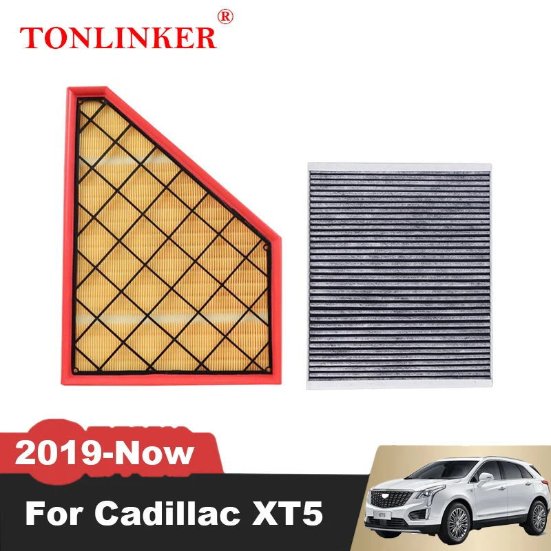 TONLINKER Air Filter Cabin Filter For Cadillac XT5 2.0AT LSY 2019 2020 2021- Model OEM 23321606 A3212C 13531636 13503675