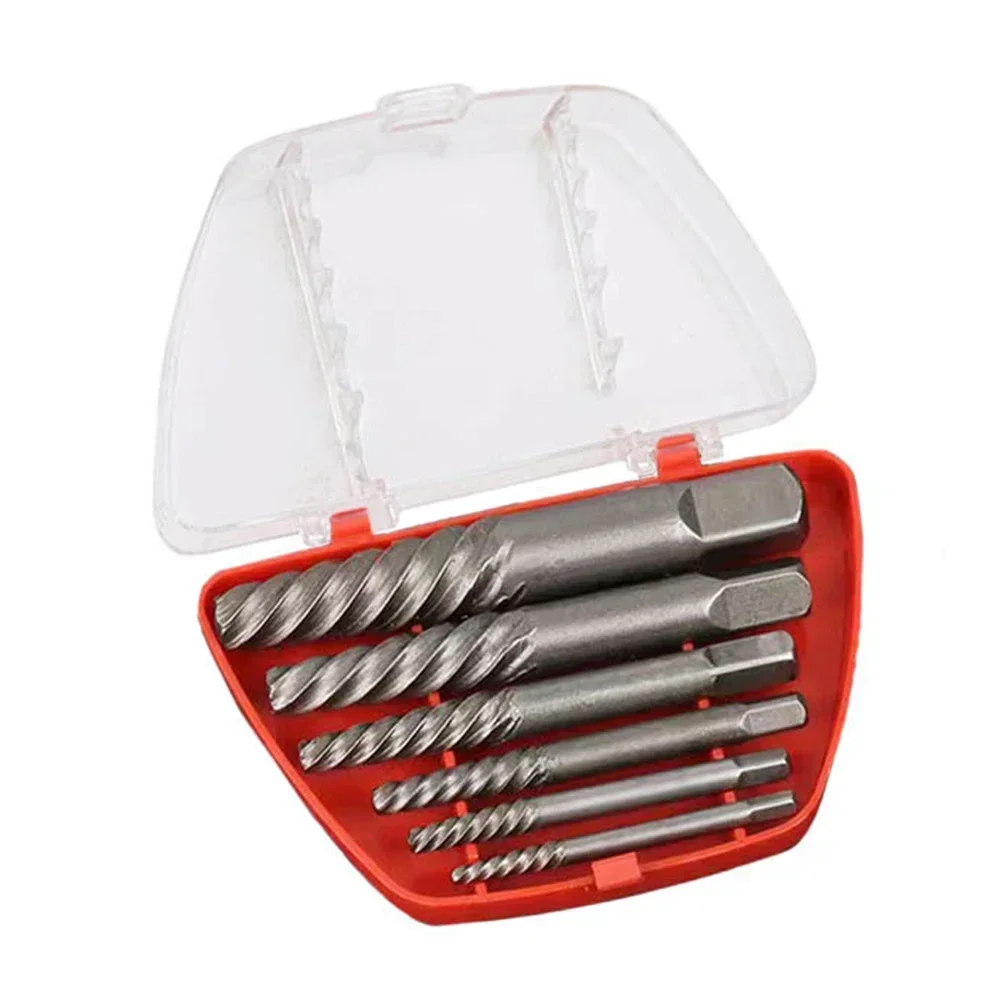 5/6/8Pcs Screw Extractor Metal Drill Bit Set Damaged Screws Remover Extractor Woodworking Tools Broken Bolt Water Pipe Extractor
