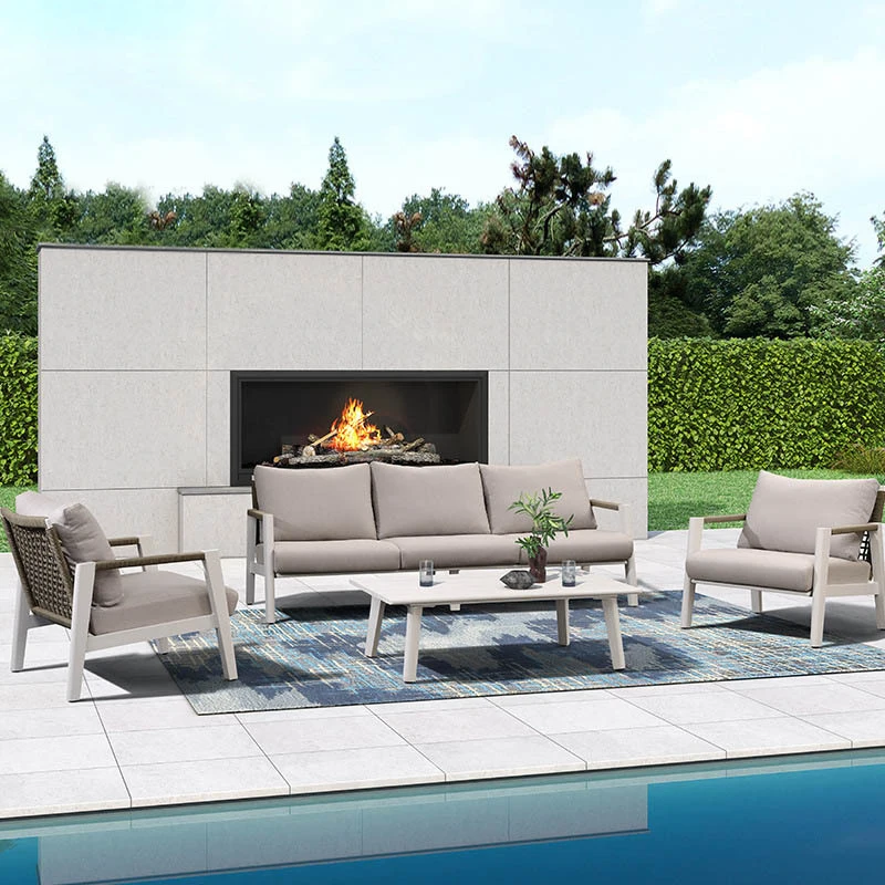 Modern And Durable Outdoor Garden Sofa Set, Dining Table And Chairs With Aluminum Furniture, Suitable For Hotel Use